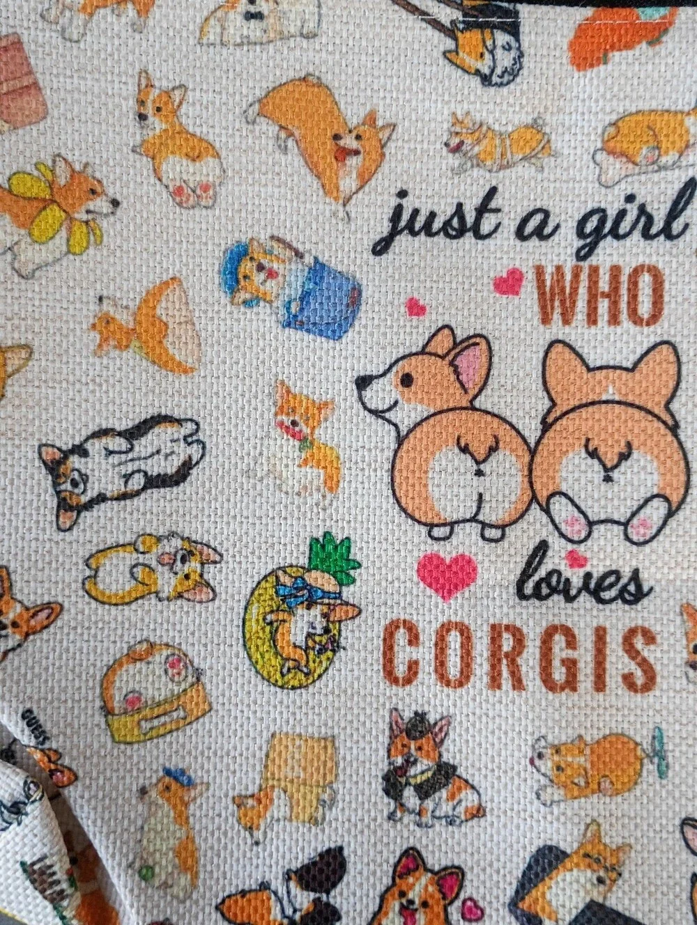 NWT Just A Girl Who Loves Corgis Makeup Zipper Bag